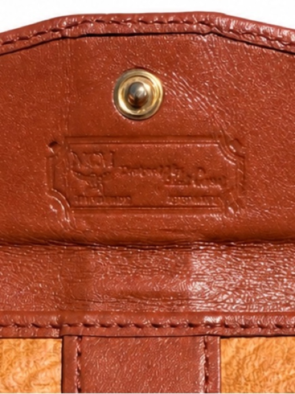 Authentic MCM Visetos Wallet Cognac Brown Monogram Leather Card Holder - Picture 7 of 7